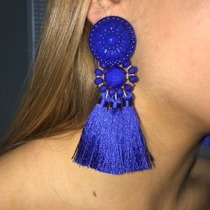 LIKE NEW \\ Forever 21 Blue Tassel Earrings